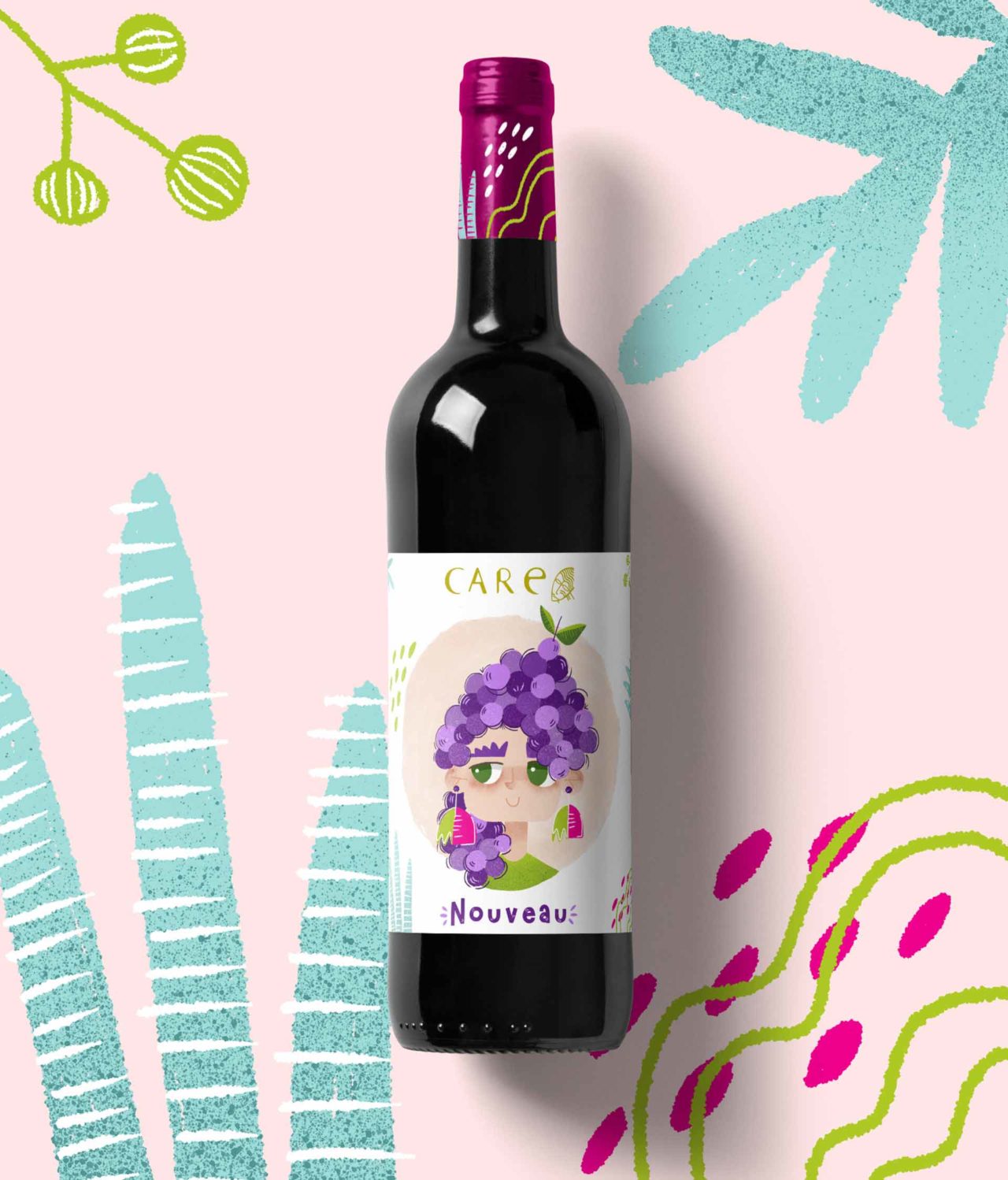CARE wineEtiqueta de vino Jess Sanmiguel Ilustración y Diseño Gráfico