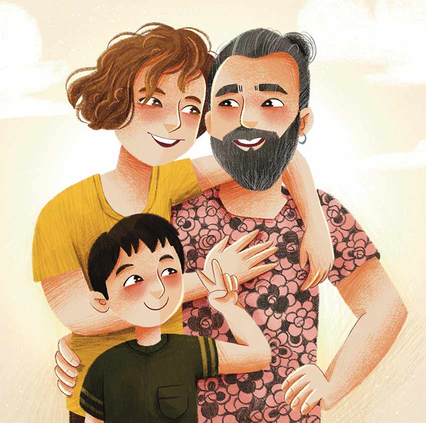 ilustradora aragon ilustracion personalizada por encargo de familia